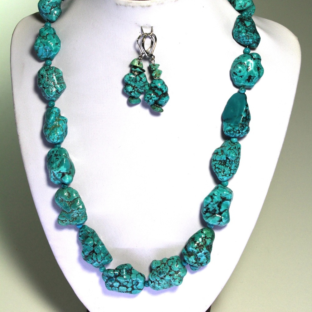 Handmade Genuine Turquoise Necklace 19 inches